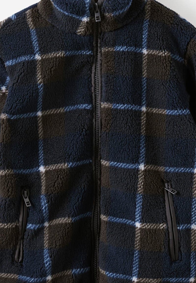 Simon Sherpa Jacket Suid Ink/Phantom/Mice Blue Check, view 2
