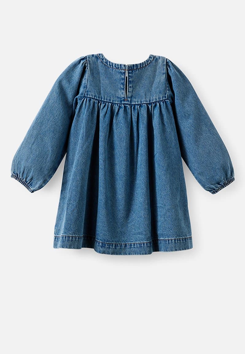 Long sleeve Denim Yoke dress Blue Haven, view 2