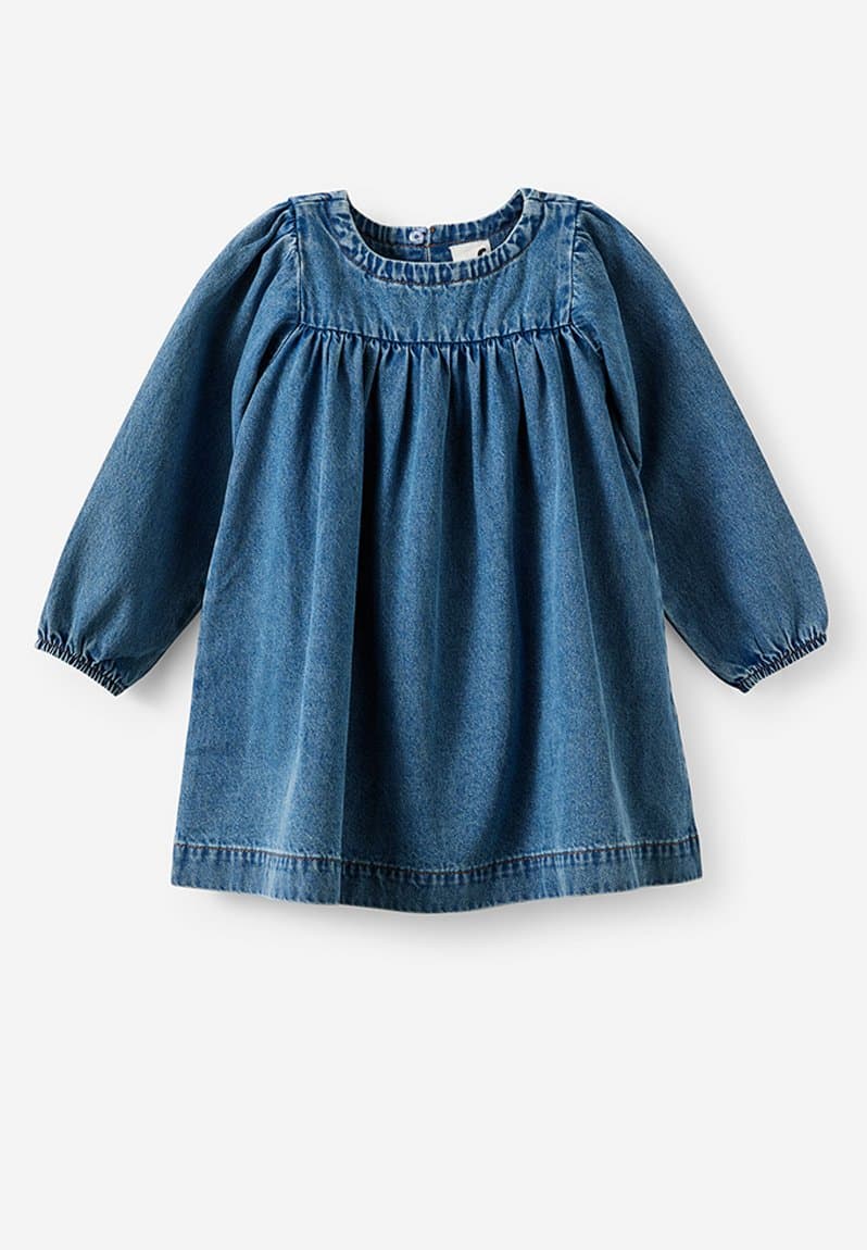 Long sleeve Denim Yoke dress Blue Haven