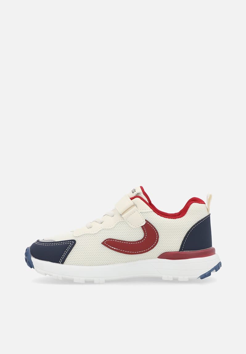 Colour block sneakers with adjustable fasteners off, view 2