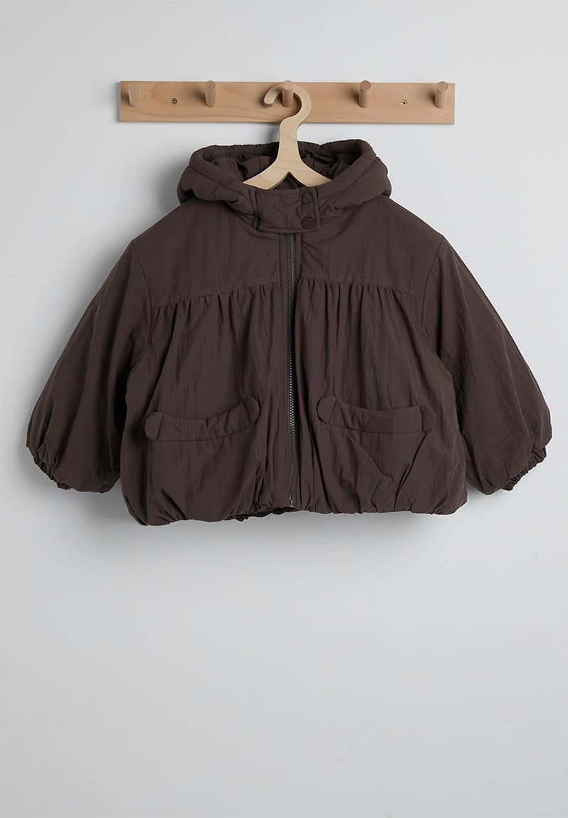 Animal ear technical jacket with faux fur lining