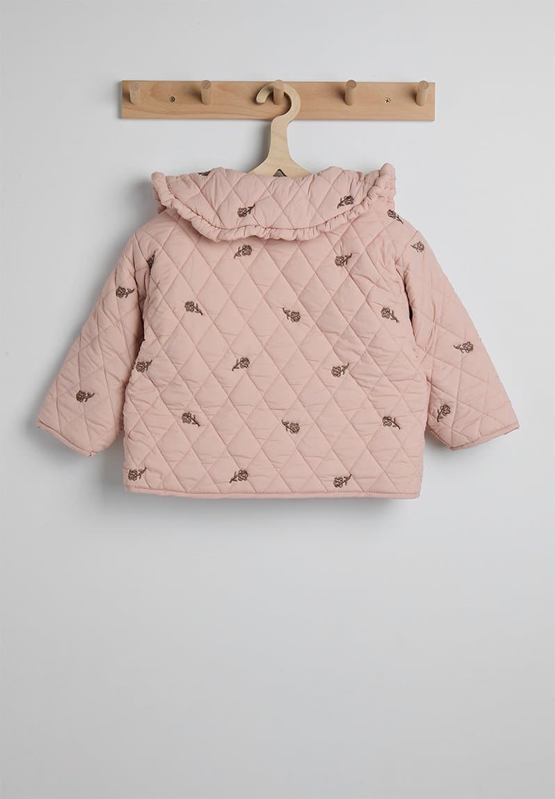 Peter pan collar quilted jacket, view 2