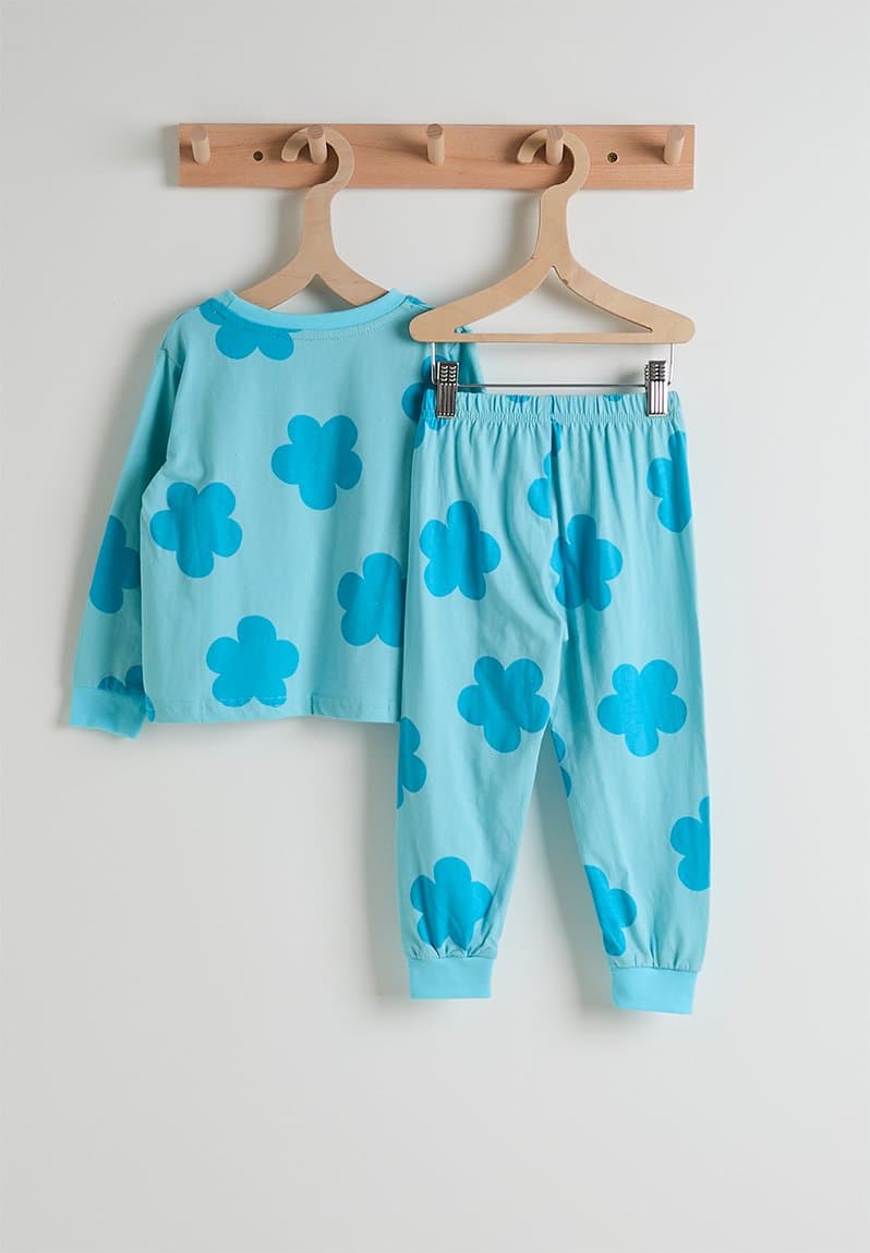 Blue floral aop pj set blue/raiinbow, view 2