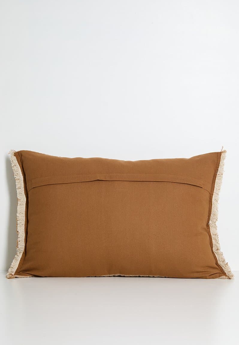 Fringe Woven Cushion Cover Rust, view 2