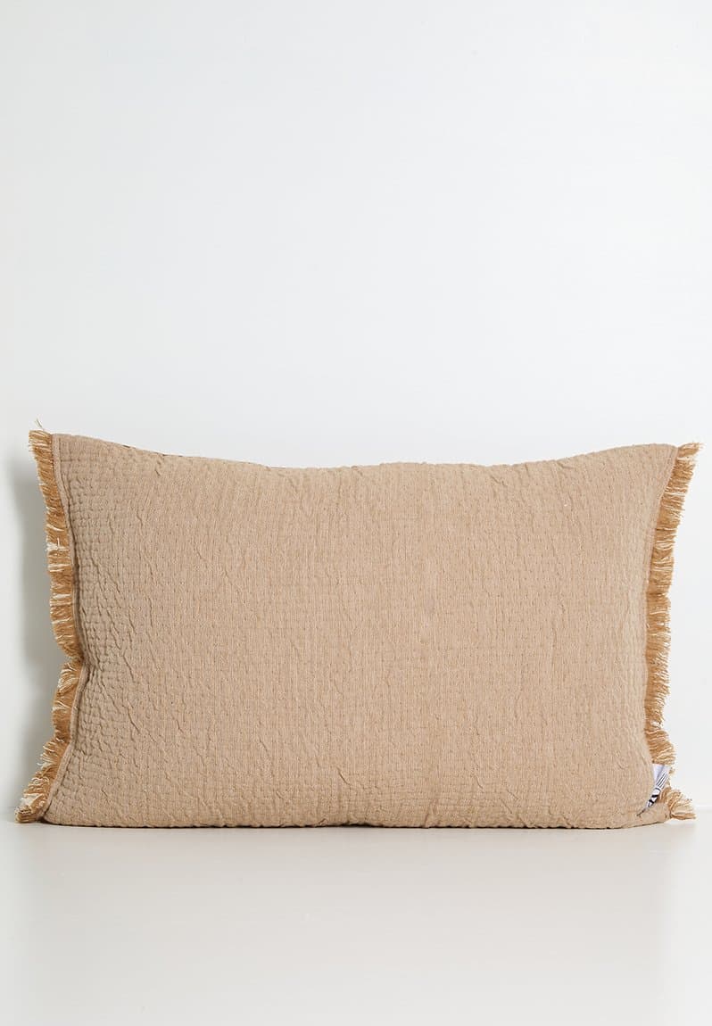 Fringe Woven Cushion Cover Rust