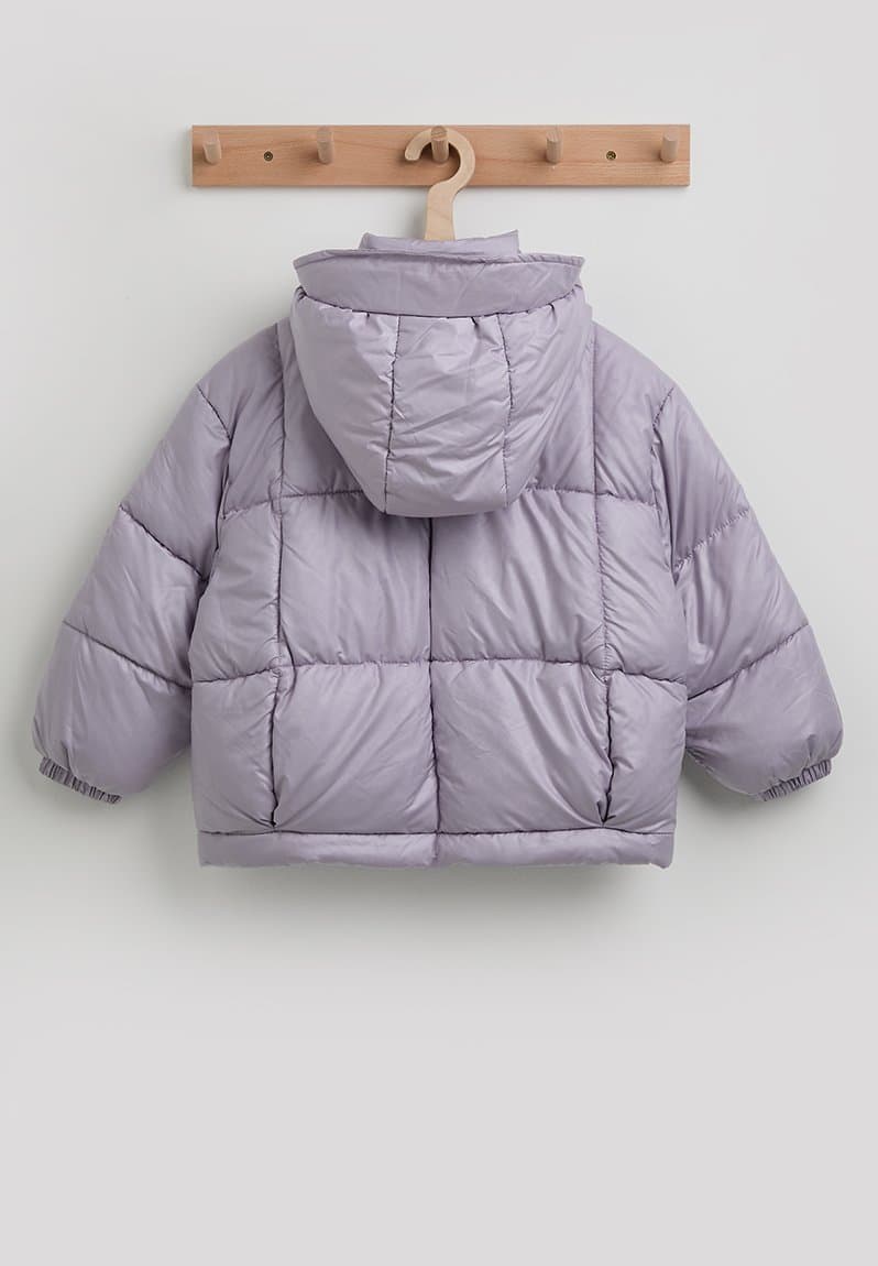 Hooded puffer jacket lilac, view 2