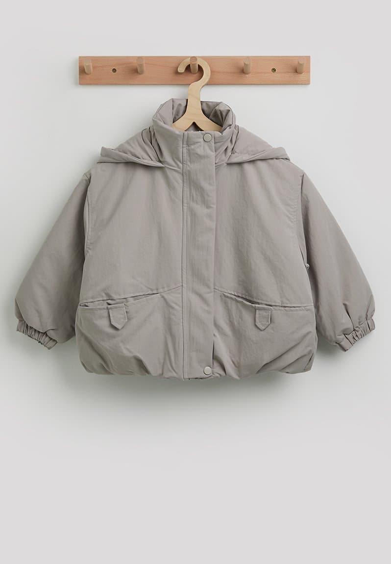Hooded puffer jacket alabaster