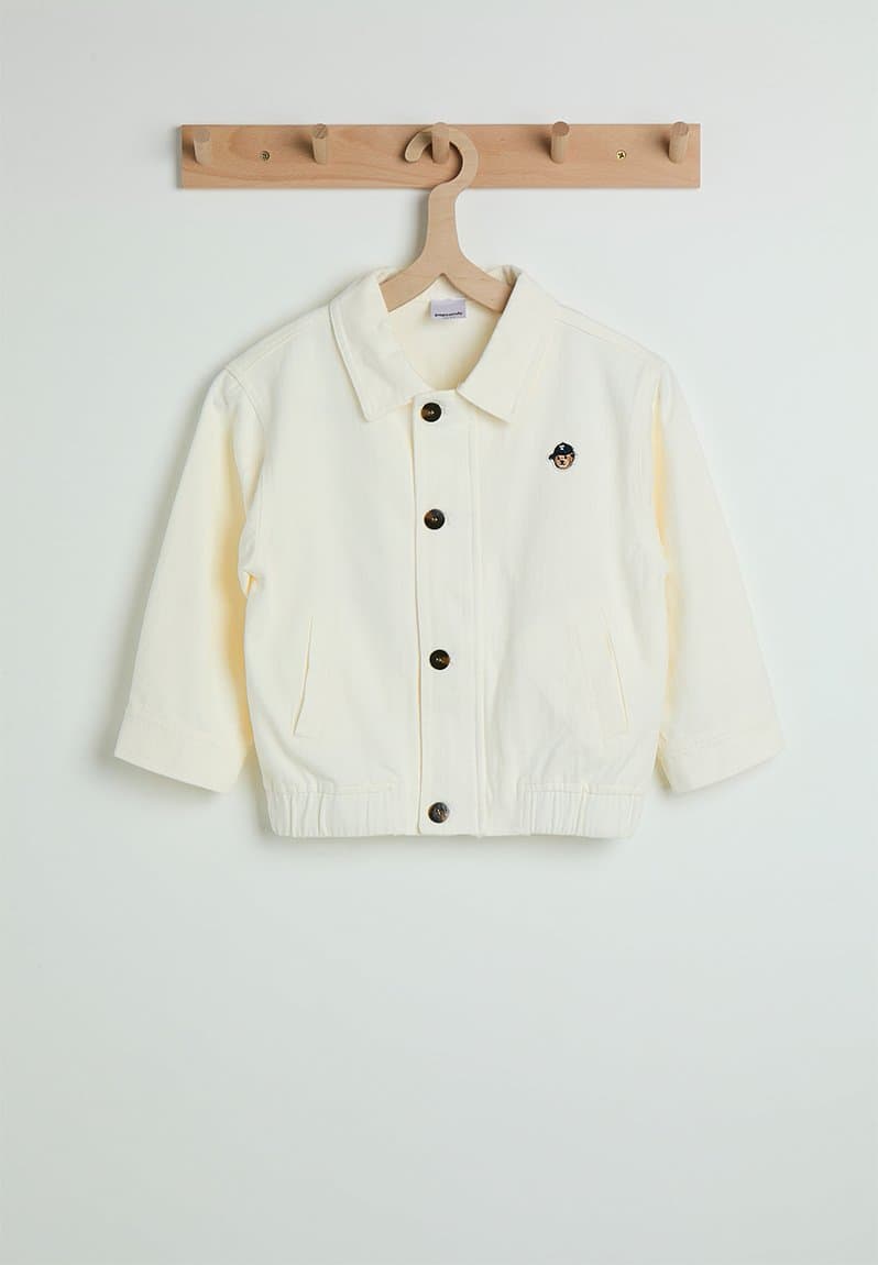 Collared bomber jacket parchment
