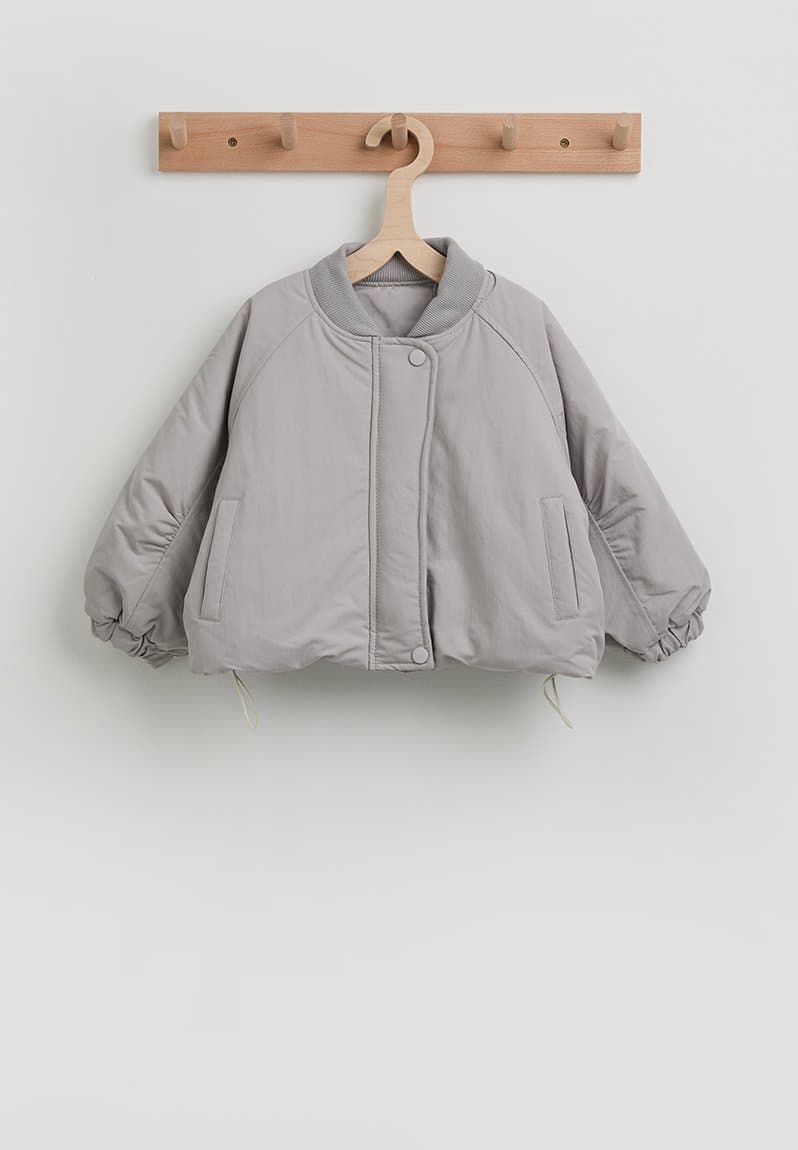 Bomber-style padded jacket with drawstring hem