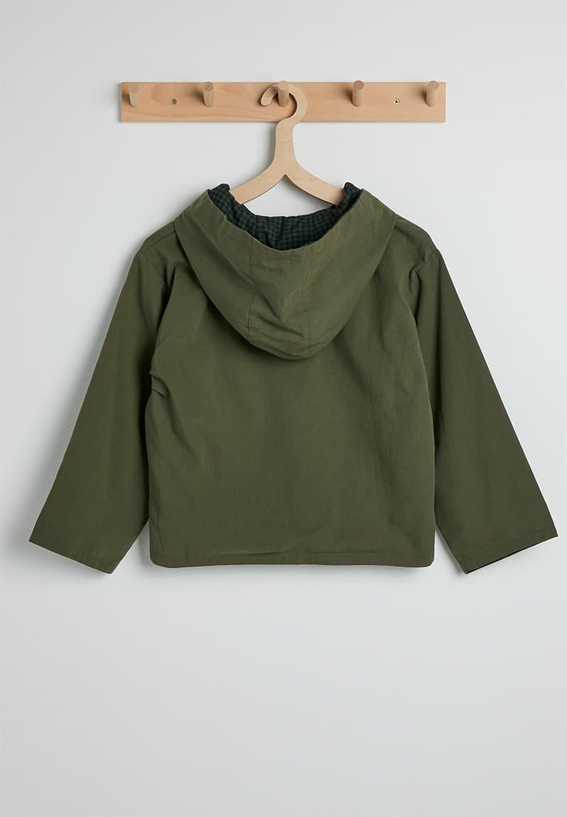 Cotton lined button-down jacket moss, view 2