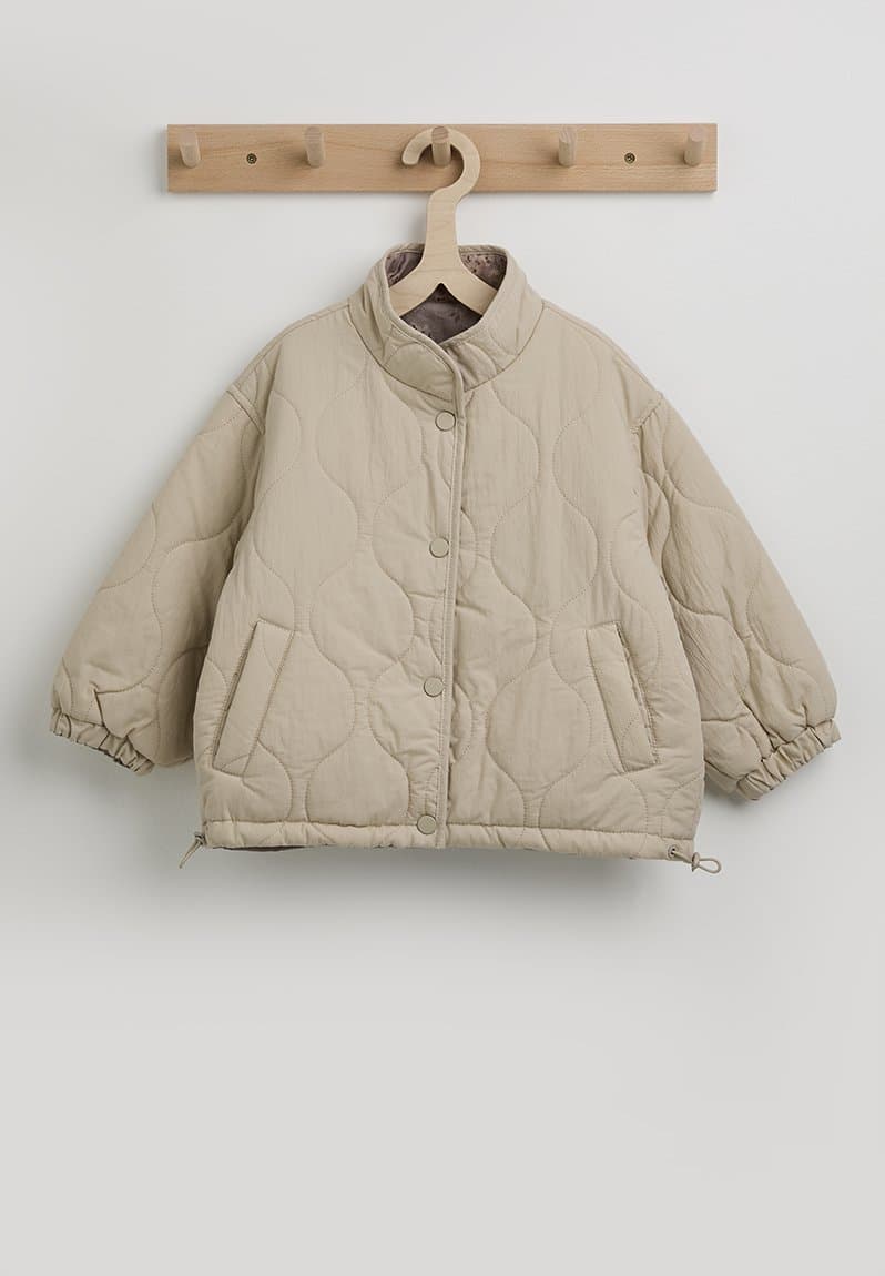 Onion quilted padded jacket soft ecru