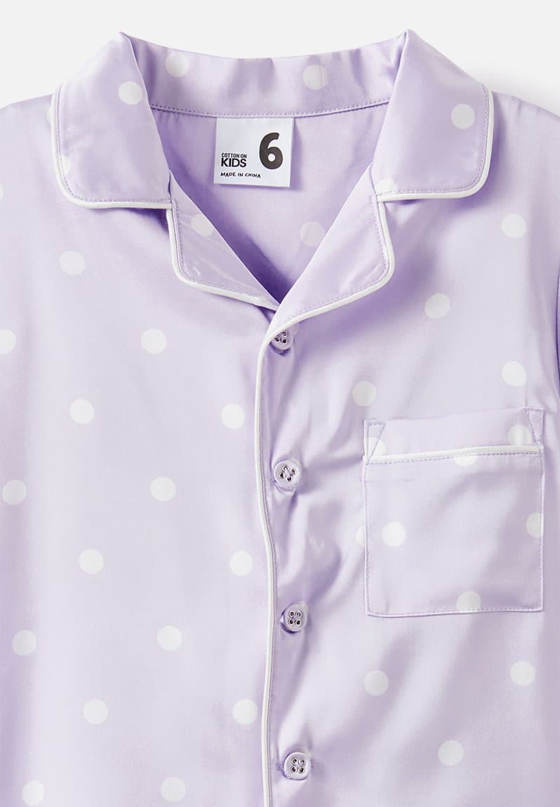 Lullaluxe Short/Long Pj Set Vintage Lilac/Aria Spot, view 2