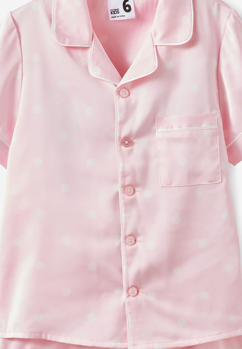 Lullaluxe Short Sleeve Pj Set Tea Party Pink/Aria Spot, view 2