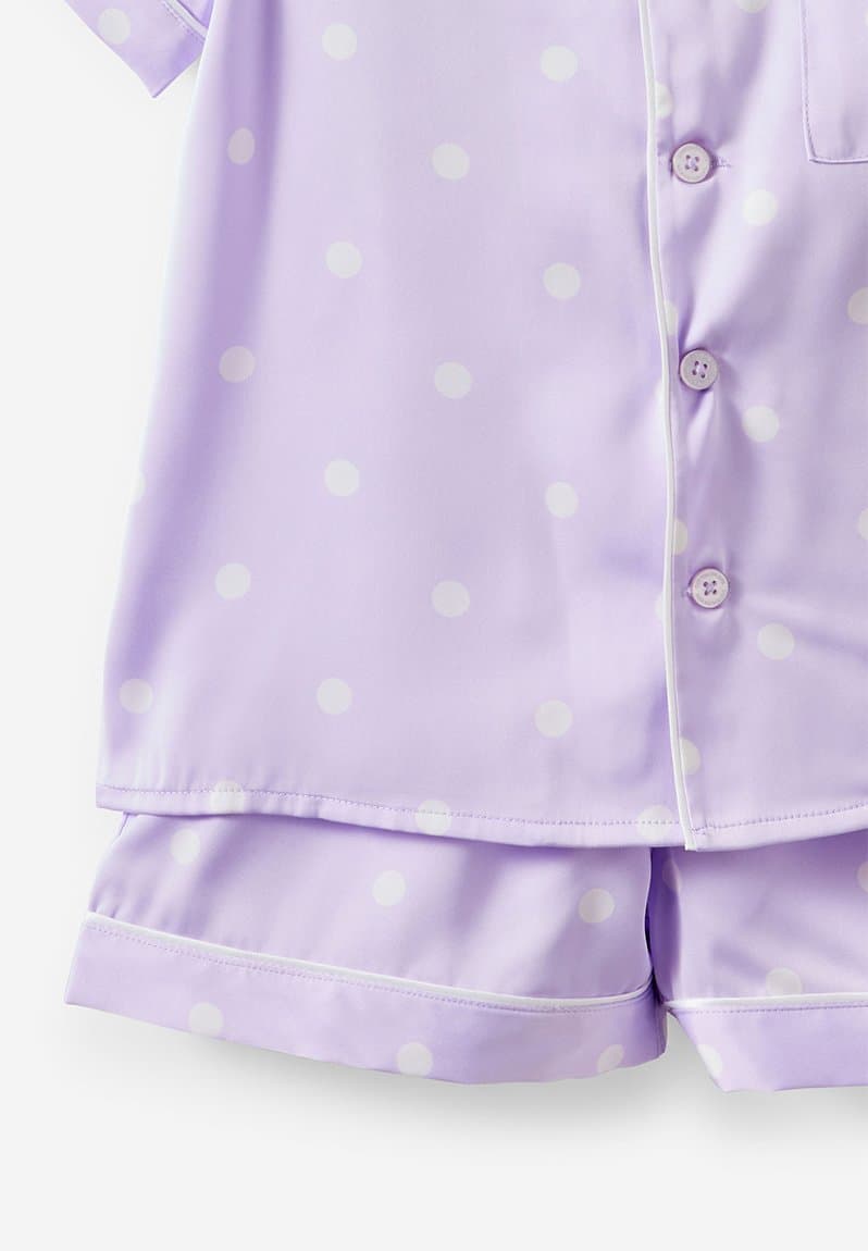 Lullaluxe Short Sleeve Pj Set Vintage Lilac/Aria Spot, view 2