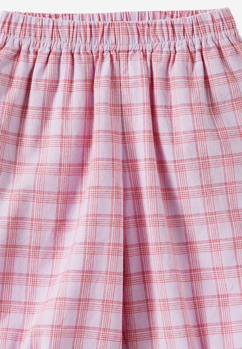 Woven Barrel Pant Vintage Lilac Check, view 2