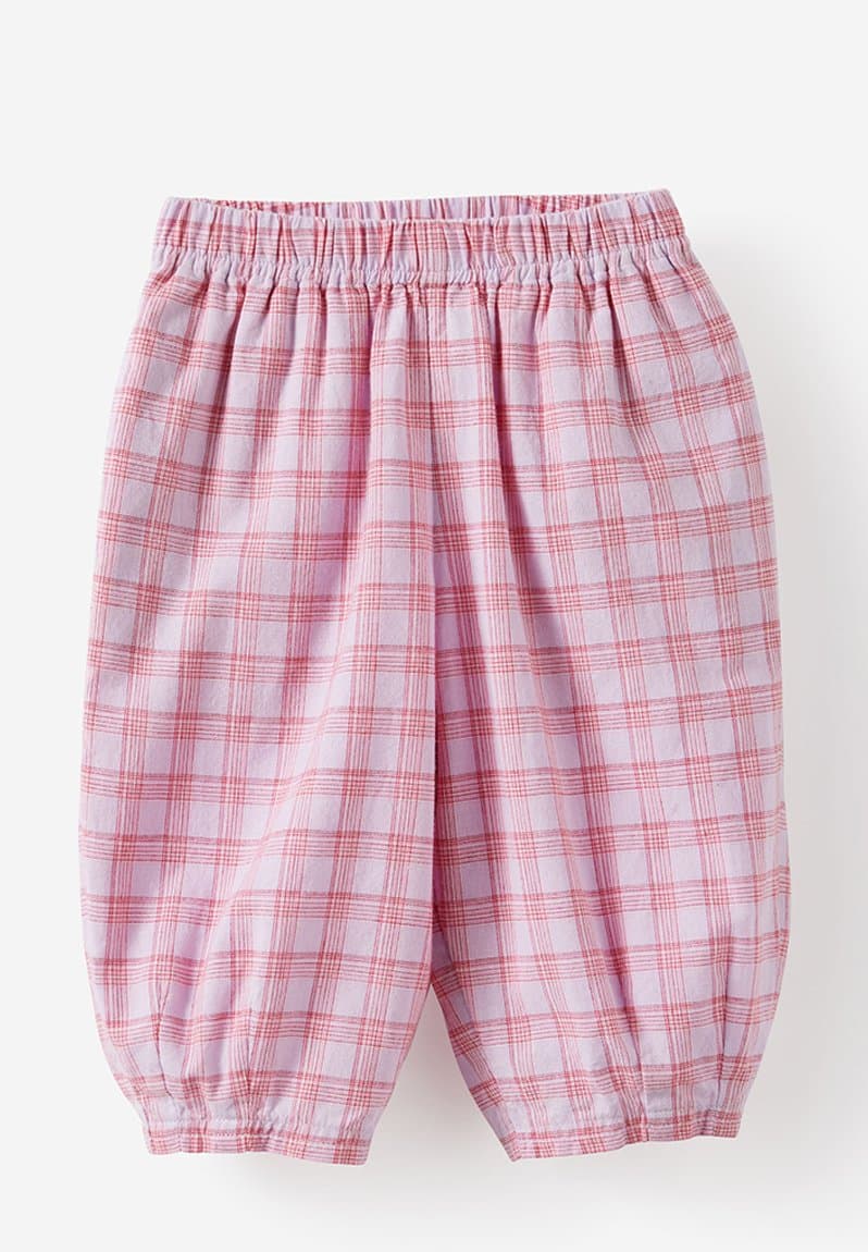 Woven Barrel Pant Vintage Lilac Check