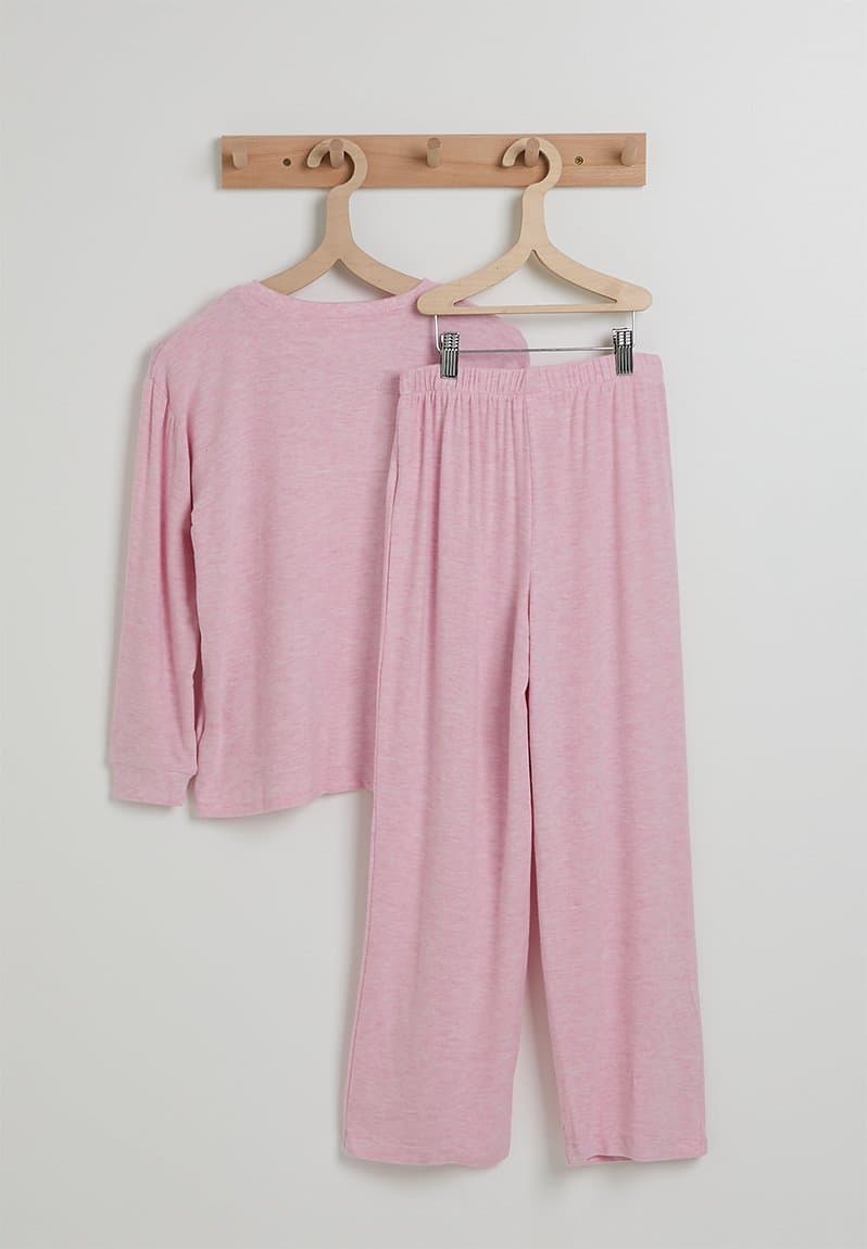 Cuddlecosy Long Sleeve Pyjama Set Fairy Pink Marle/Cozy Cutie, view 2