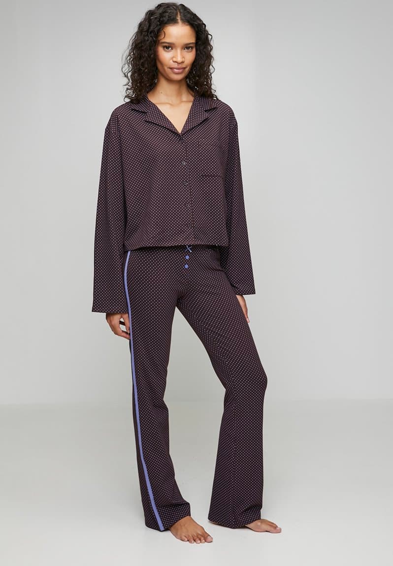 Dreamy soft flare pant set chocolate plum
