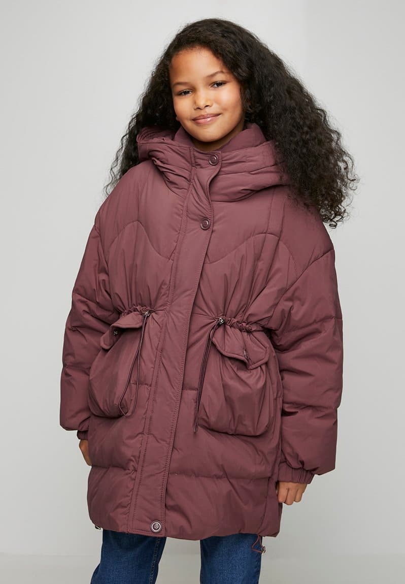 Utility detailed puffer jacket brick, view 2