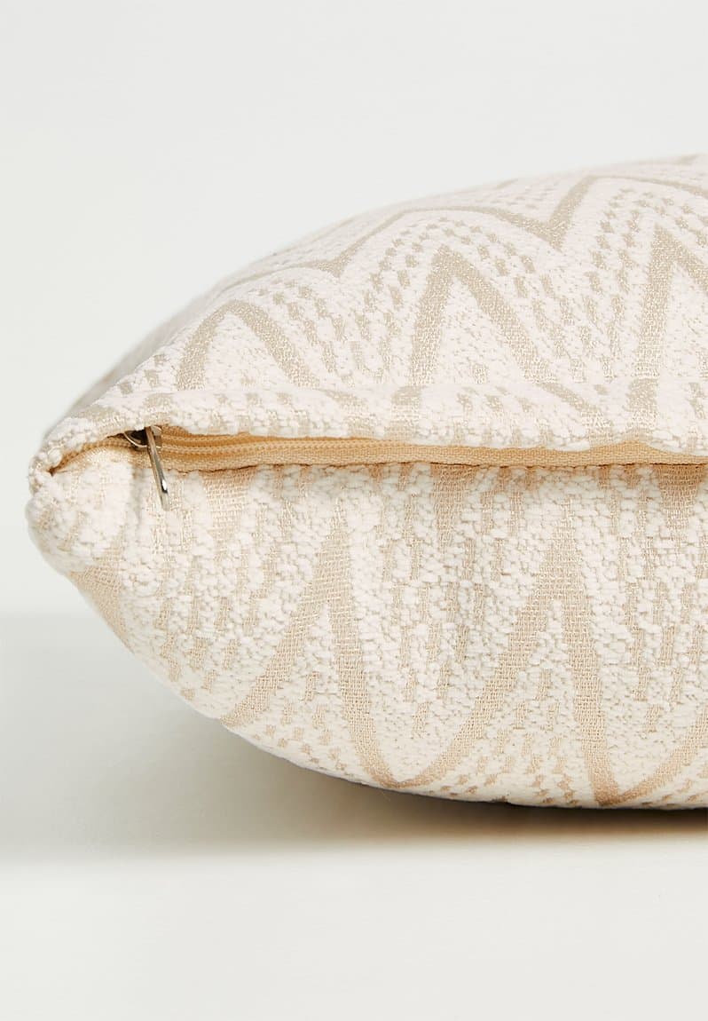 Chevron Cushion Cover White & neutral, view 2
