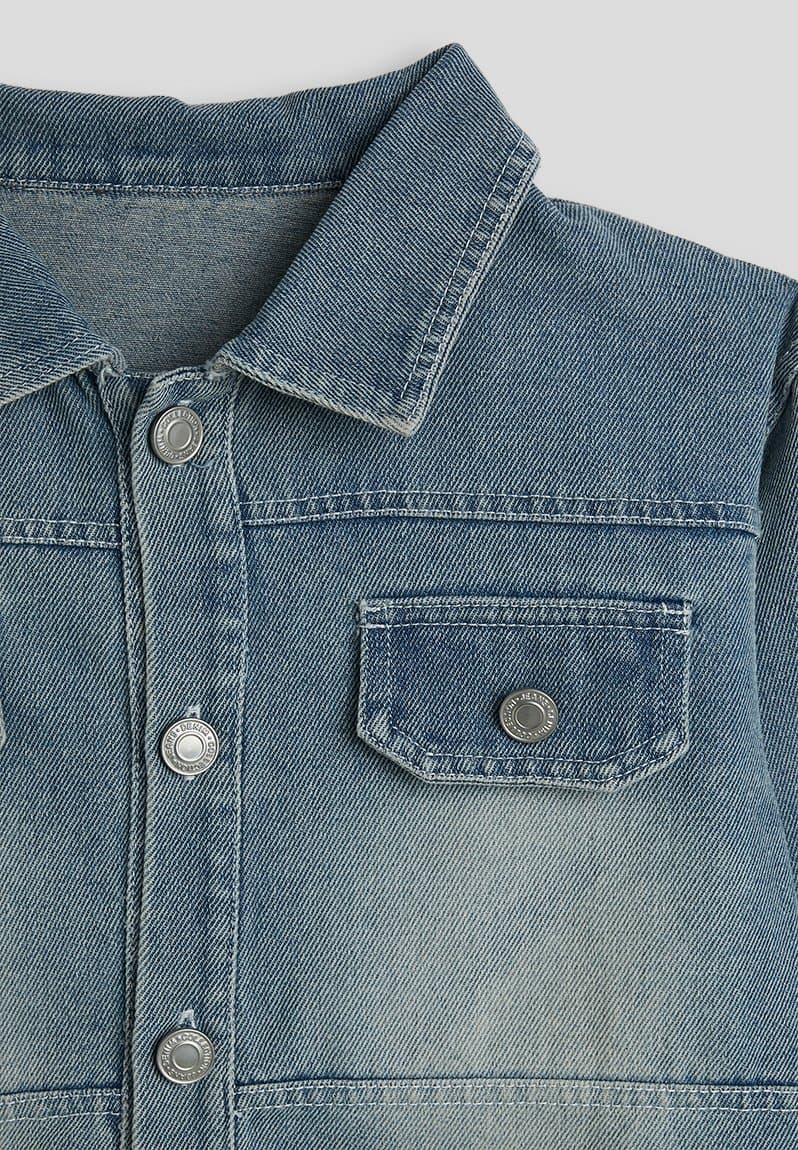 Pointed denim jacket, view 2