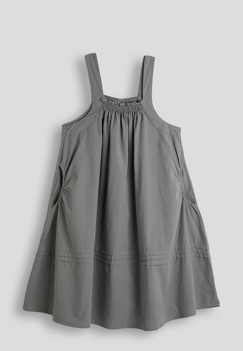 Gathered square neckline dress