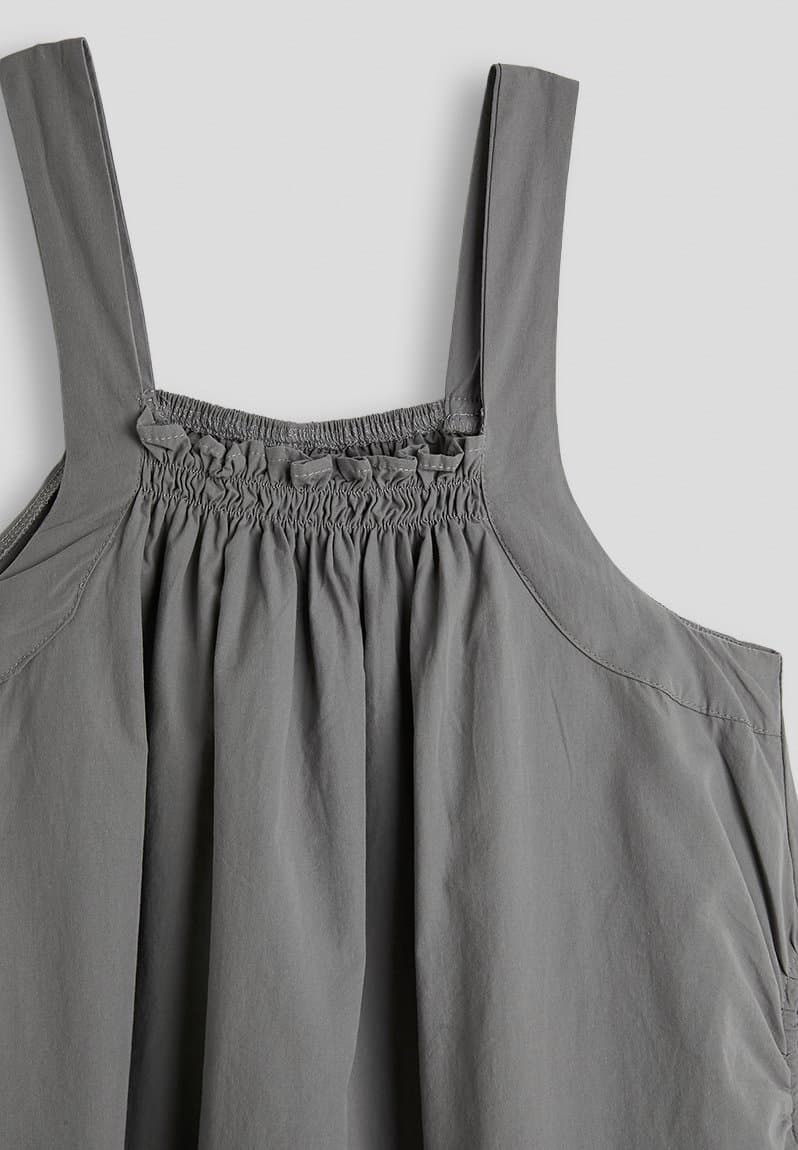 Gathered square neckline dress, view 2