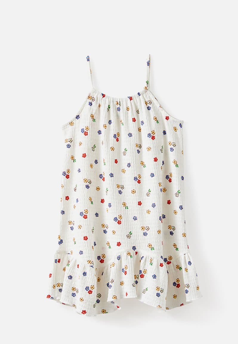 Hazel Scalloped Sleeveless Dress Vanilla/Sweet Floral