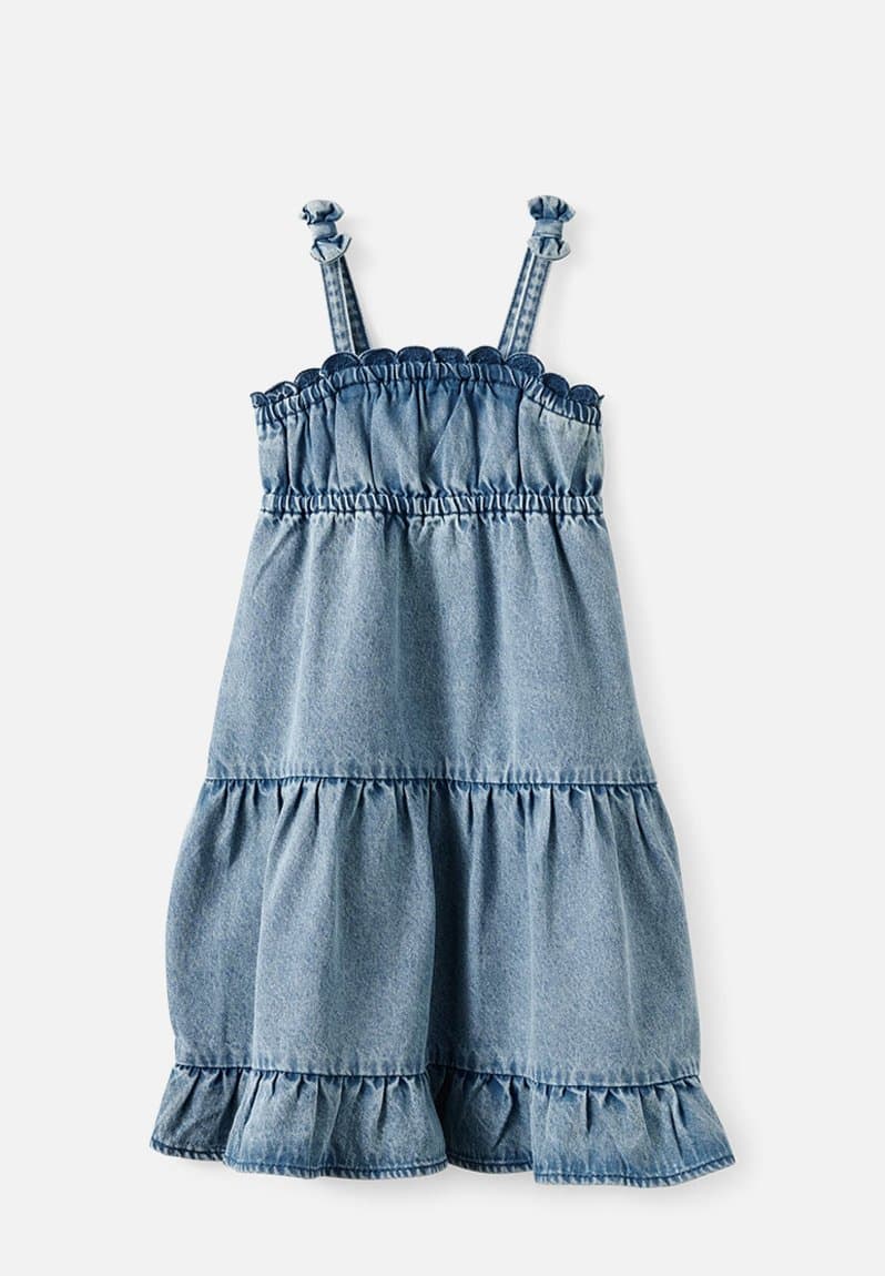 Sleeveless Denim Tiered Dress Airlie