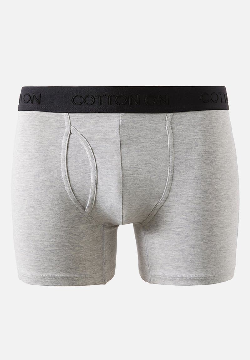 3 Pack Mens Organic Cotton Boxer Brief-light Grey Marle/rave Blue/whit, view 2