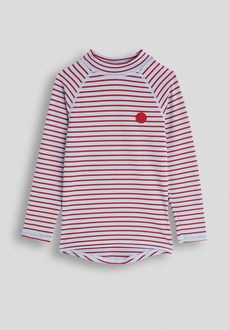 Flynn Rash Vest And Billy Boyleg Trunk Set Varsity Red/Dawn Blue Stripe