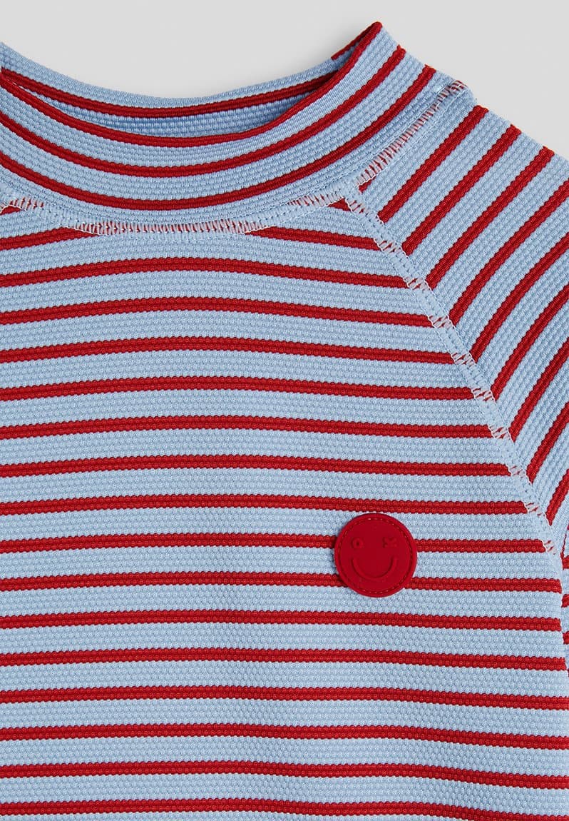 Flynn Rash Vest And Billy Boyleg Trunk Set Varsity Red/Dawn Blue Stripe, view 2