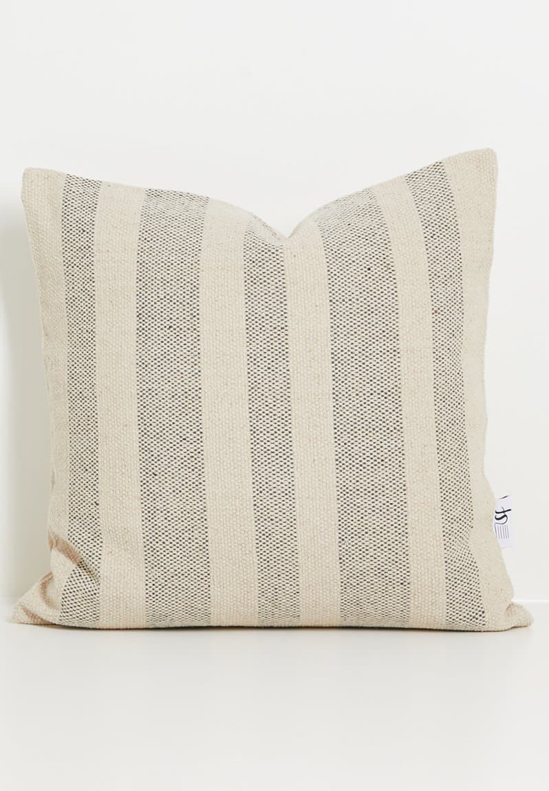 Rowan Stripe Cushion Cover Grey & Neutral