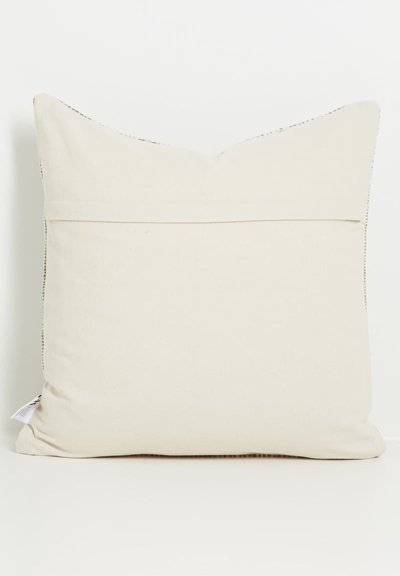 Cotton Woven Wool Blend Striped Cushion Cover Mustard, view 2