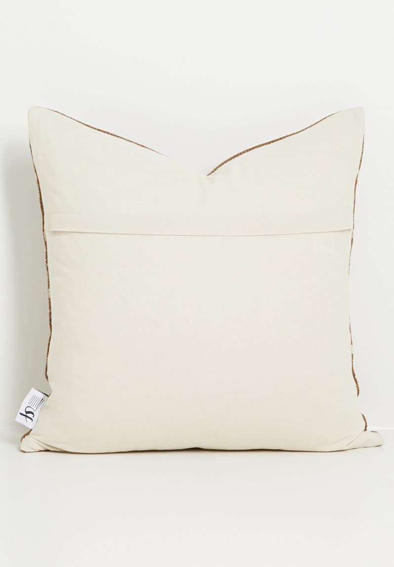 Cotton Woven Striped Cushion Rust, view 2