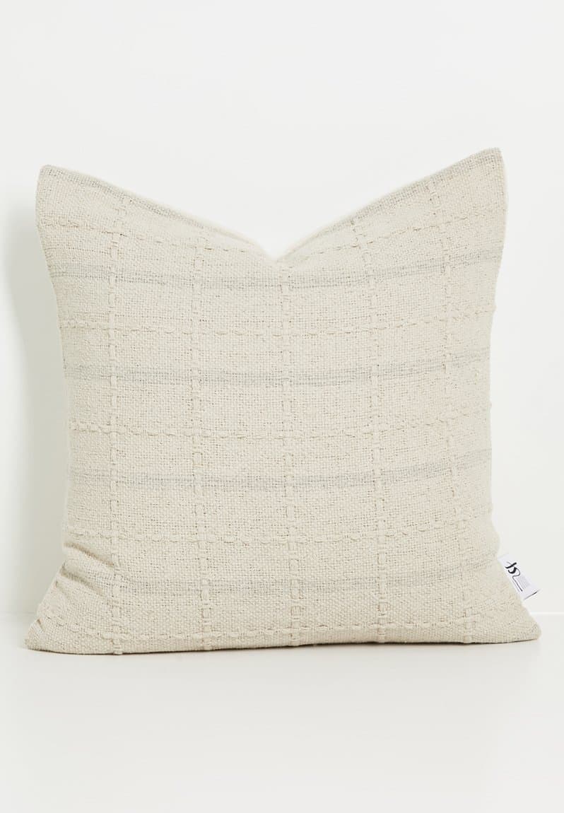 Jordan Stripe Cotton Woven Cushion Cover Neutral