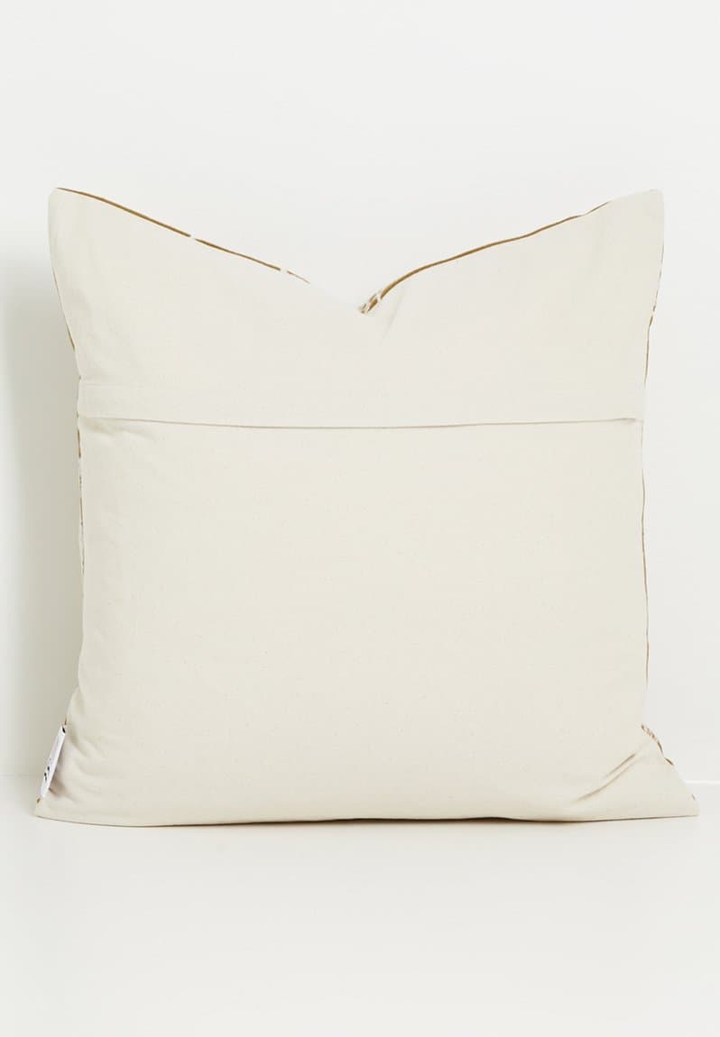 Cotton Embroidered Floral Cushion Cover Mustard, view 2