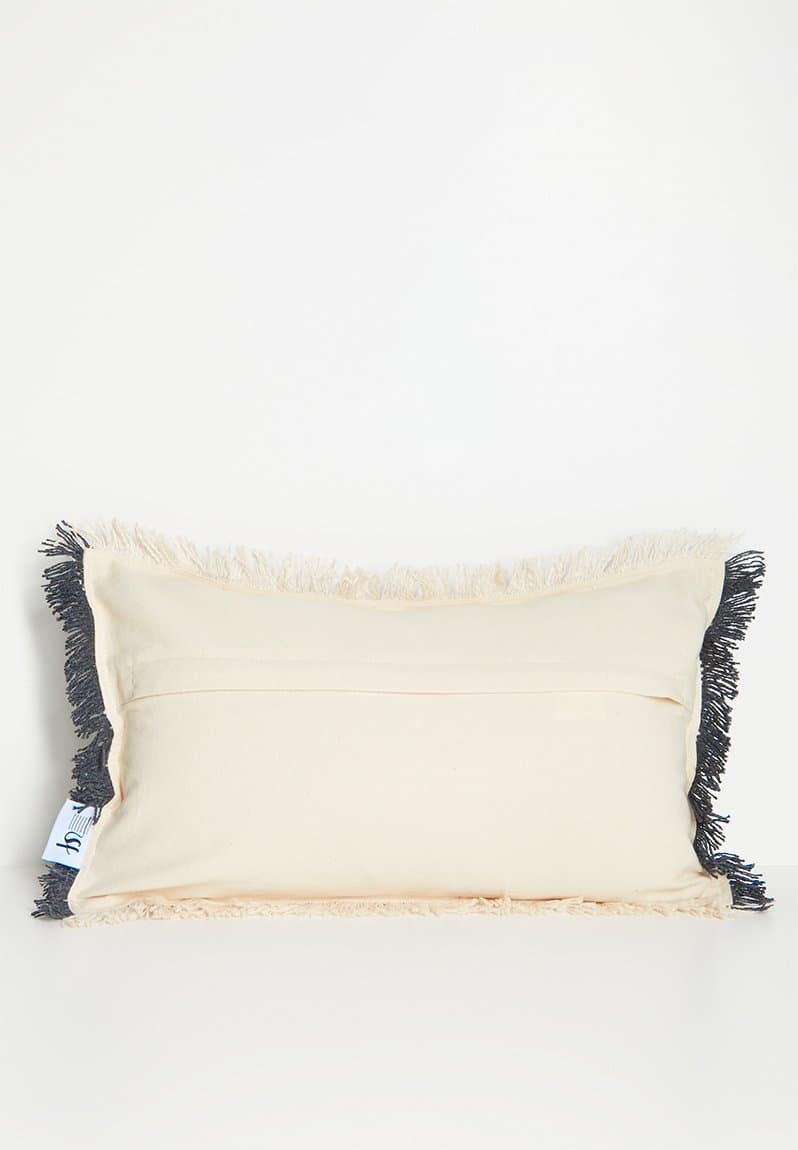 Woven Double Fringed Cushion Cover, view 2