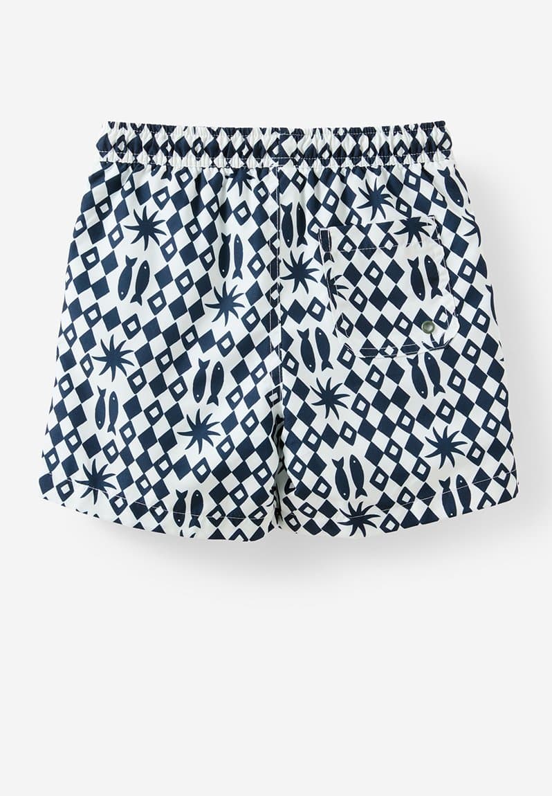 Bailey Board Short Squid Ink/Vanilla Geo