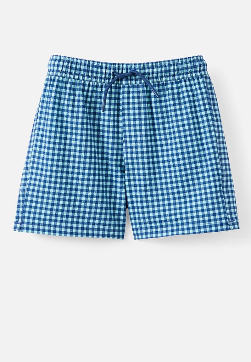 Bailey Boardshort Gingham Squid Ink/Aquamarine