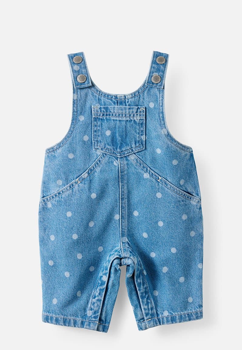 Aspen Denim Overall Bondi Light Blue Wash/Polka Dot