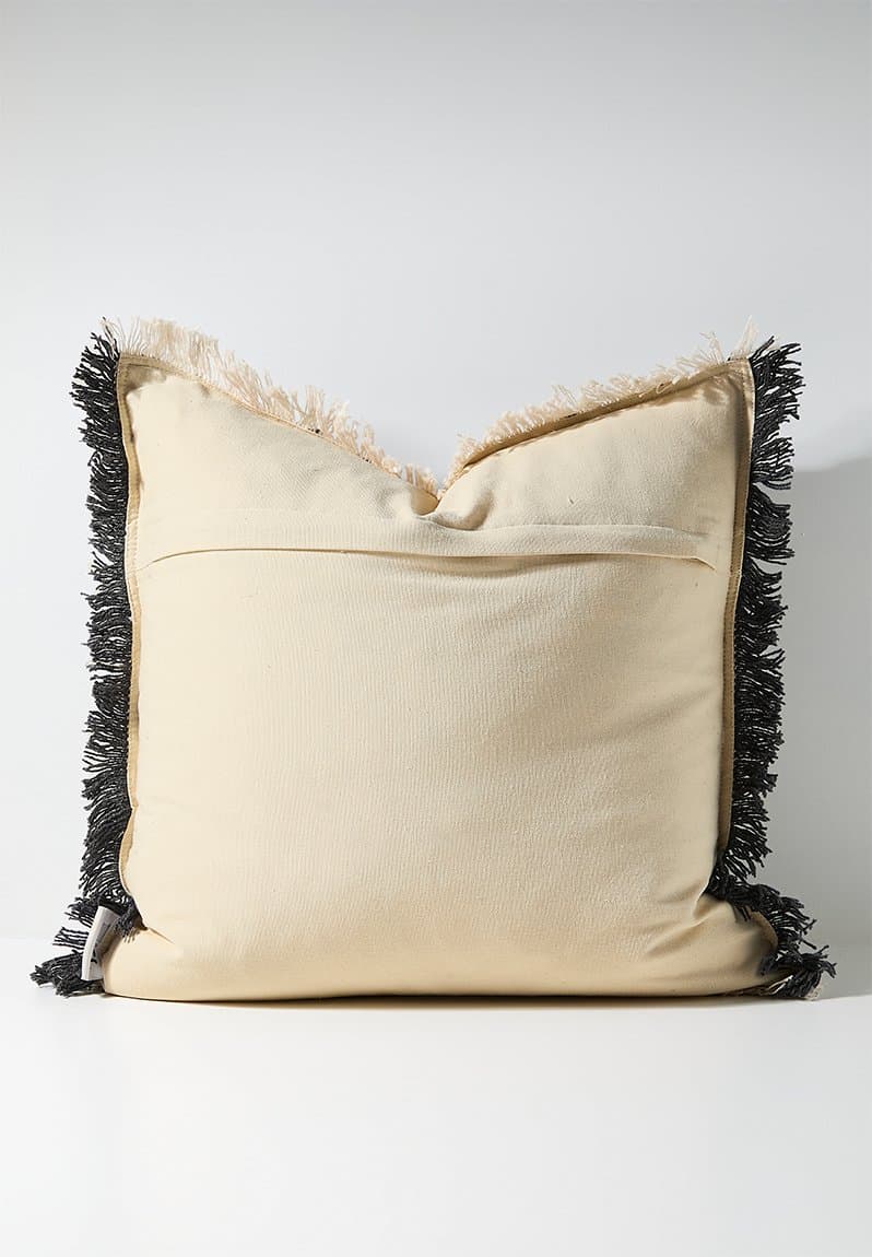 Woven Double Fringed Cushion Cover, view 2
