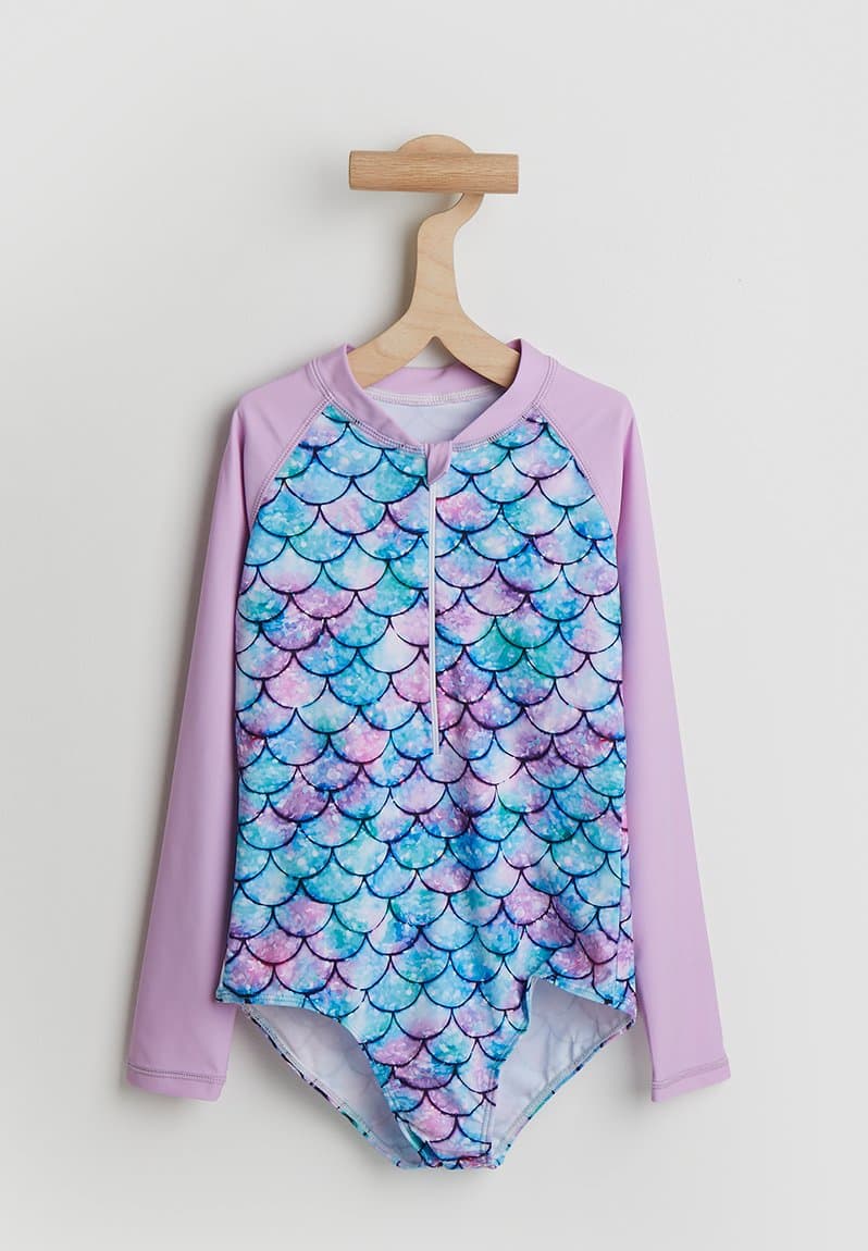 Mermaid scale print swimsuit lt purple