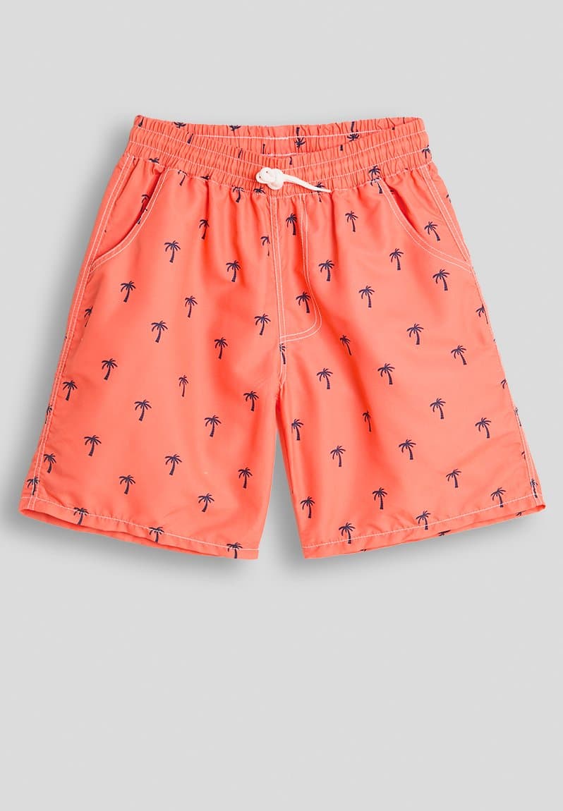 Palm tree aop boardshorts dark peach