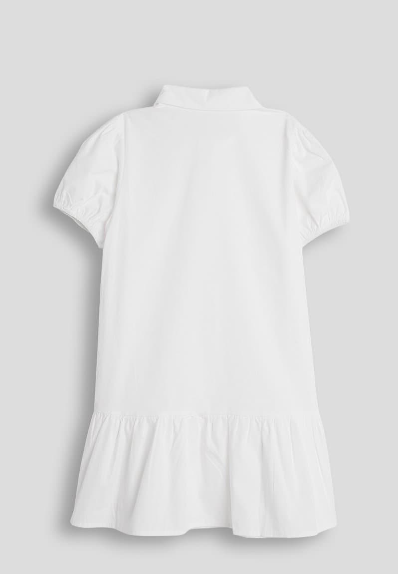 Shirt dress with frilled hem, view 2