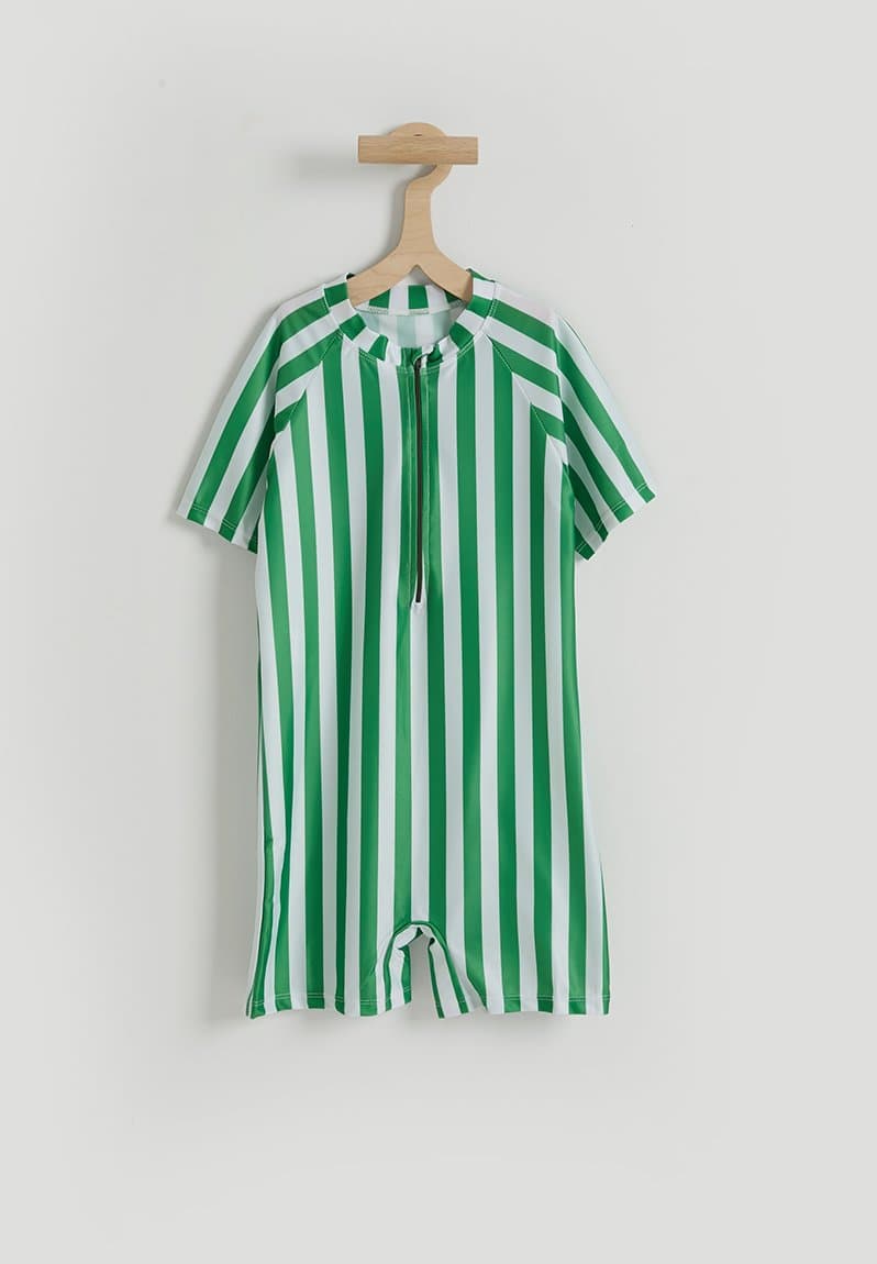 Short wetsuit green stripe