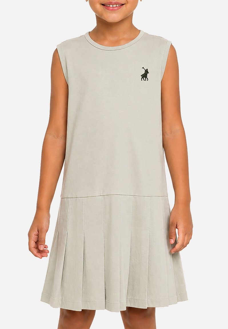 Leah Pleated Sl Dress Cool Sage