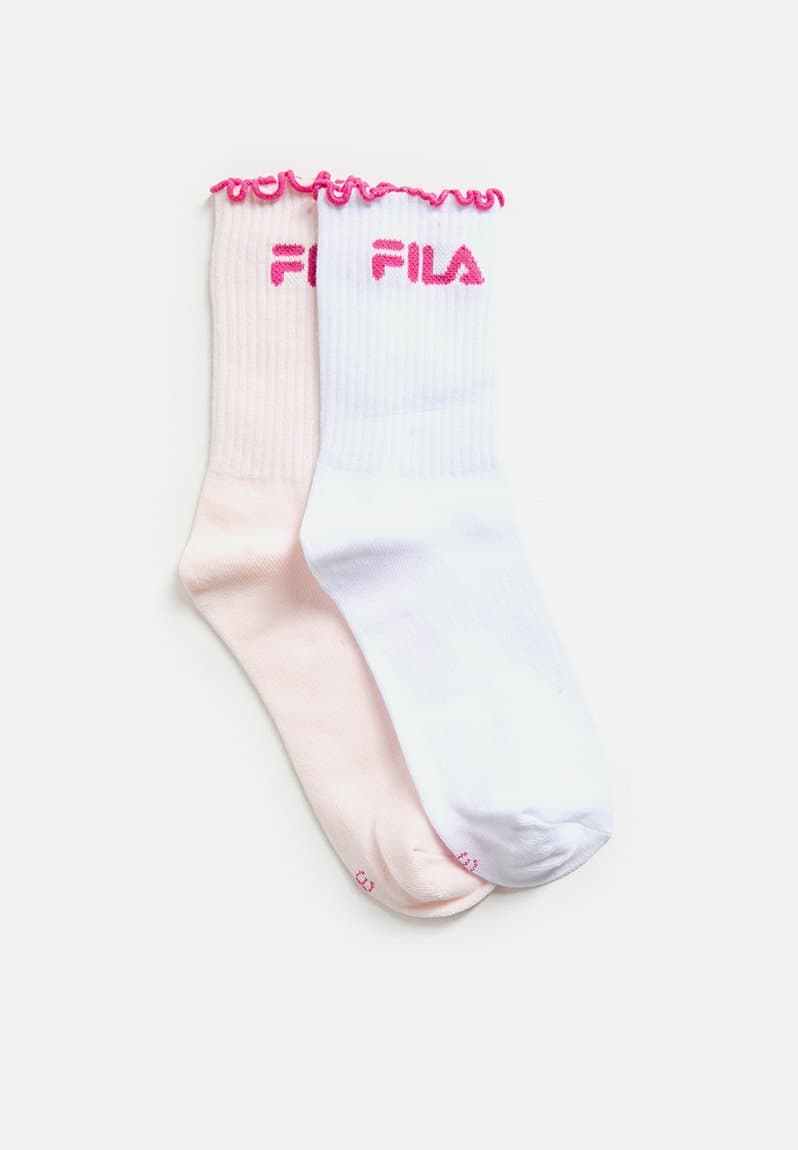 Sofia lettuce tube sock (2pk) white/pink marshmallow