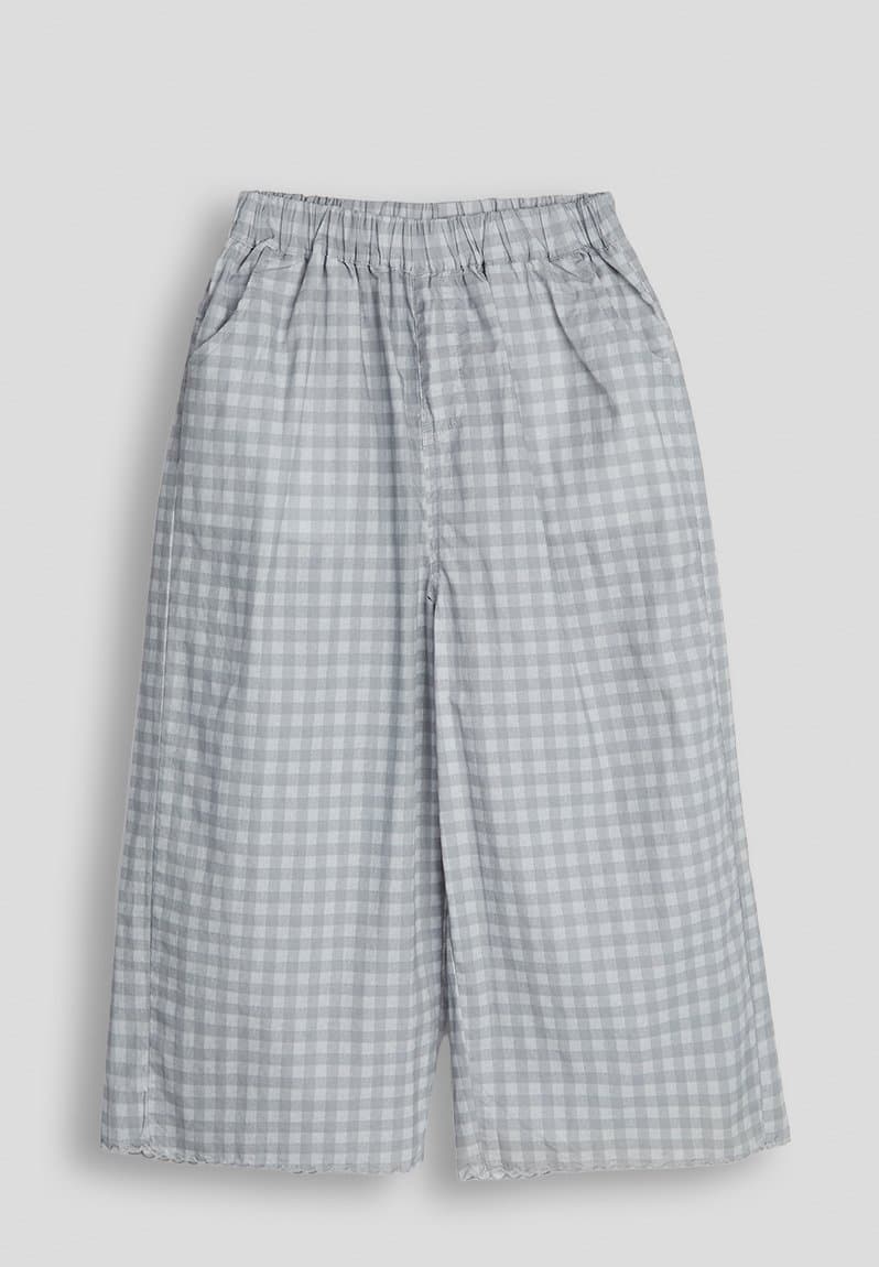 Check wide leg pants