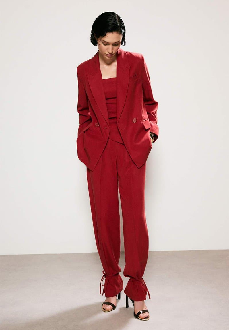 Linen-Look Lined Blazer
